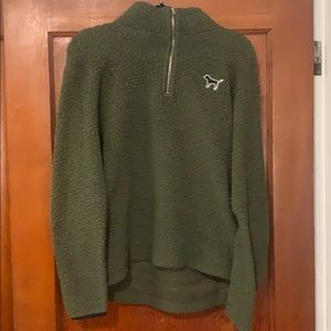 Pink Quarter Zip sweater olive green